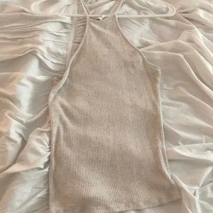 Nude ribbed halter top!